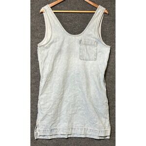 Universal Thread Women XS Tank Mini Dress Light Wash Denim Pocket Scoop Neck